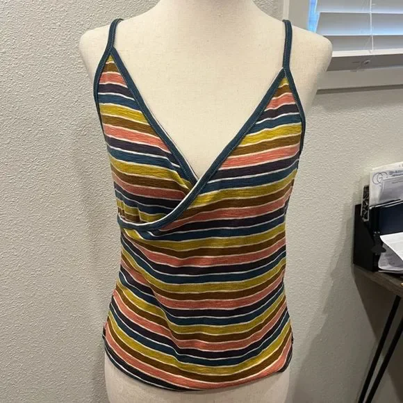 Madewell Wrap Cami Top in Stripe - Multi color - Size Medium - Picture 2 of 7